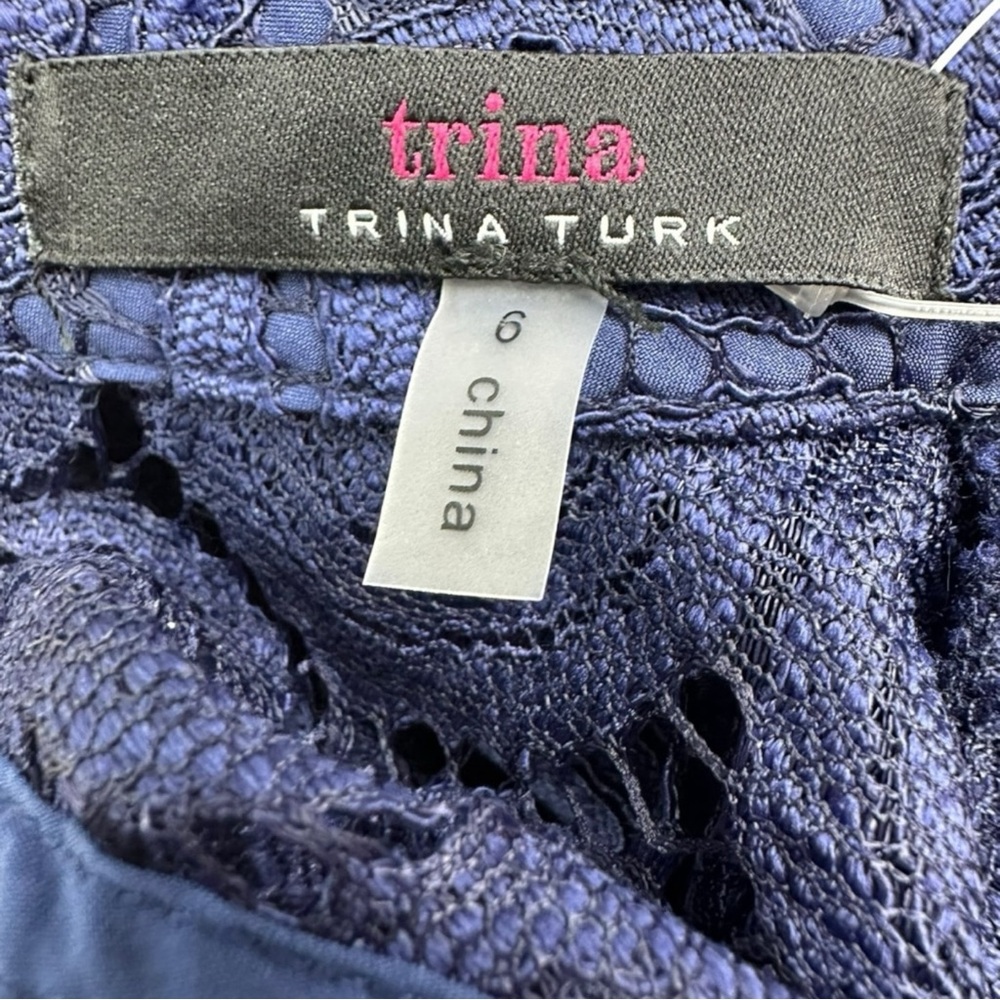 TRINA TURK Navy Cocktail Mini Dress Size S - Picture 5 of 11
